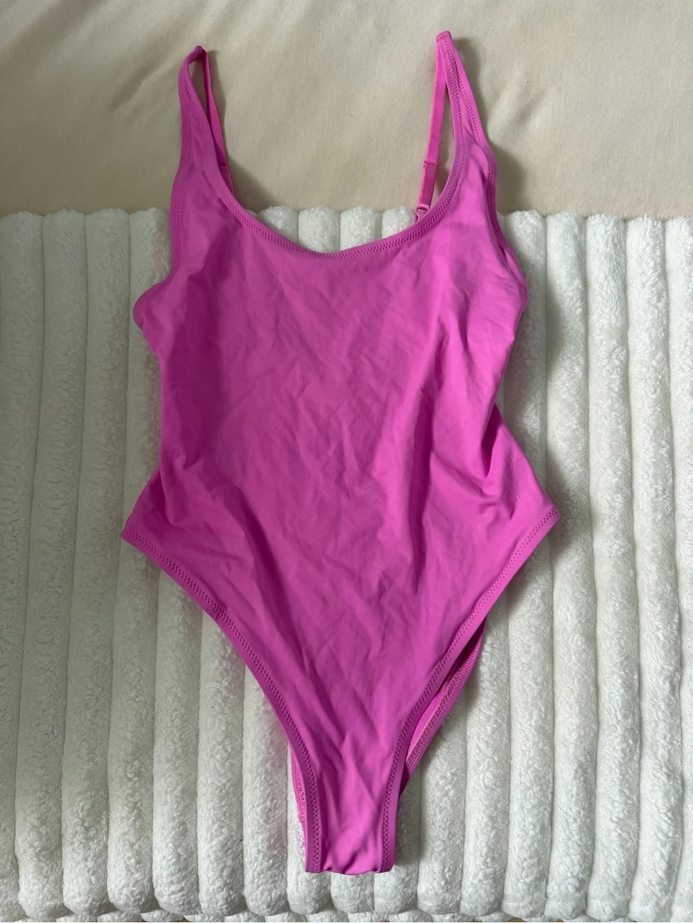 SKIMS Bright Pink One-Piece Swimsuit